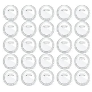 Insignia de 3 pulgadas para proyectos escolares, botón transparente artesanal, Pin trasero, 25 piezas