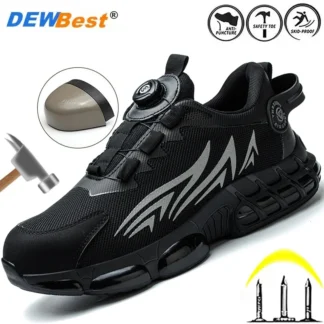 Mocasines con botones para hombre, zapatos de seguridad antigolpes, antipinchazos, resistentes al desgaste, informales, protección para las cuatro estaciones