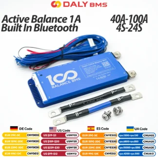 DALY-100 BALANCE BMS 4S, 8S, 12S, 13S, 14S, 16S, 17S, 20S, 24S, Bluetooth, UART, CANBUS, RS485, 40A, 60A, 100A, 150A, lifepo4, li-ion, lto