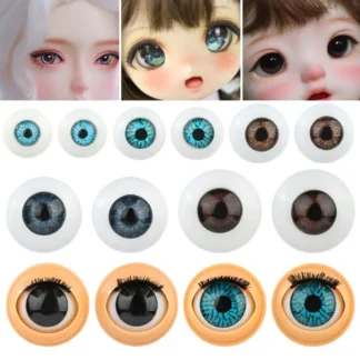 Ojos de actividad de muñeca de plástico, accesorios de Ojos de muñeca rodantes con pestañas, Ojos de muñeca DIY, simulación activa de globo ocular