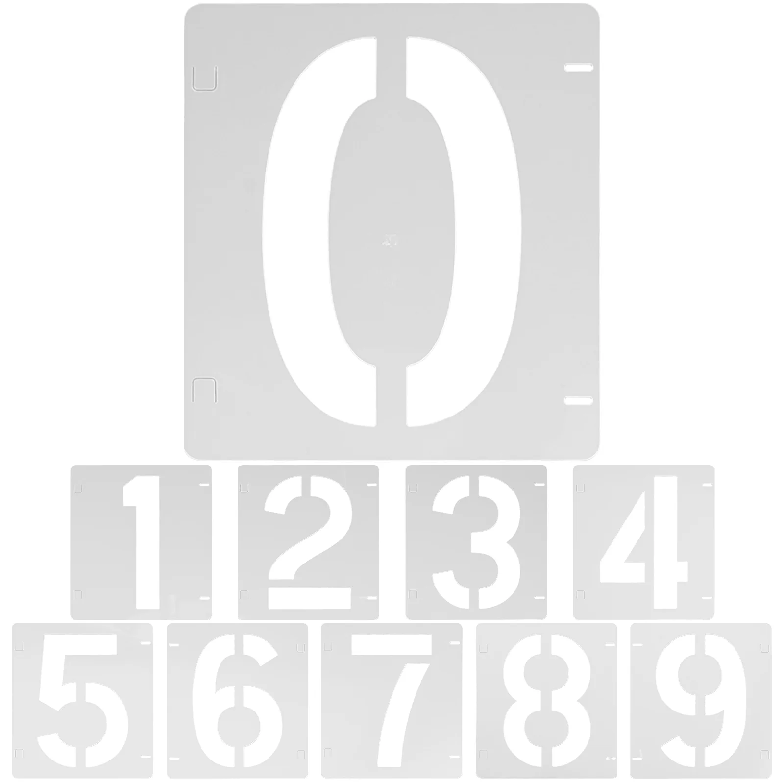 Plantilla de números de candelabro de 10 hojas, plantilla Digital decorativa, plantillas de dibujo blancas para niños