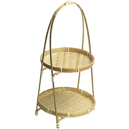 Cestas de mimbre tejidas de bambú, plato hecho a mano para decoración del hogar, almacenamiento de frutas, pan, alimentos para organizador de cocina, Panier Osier