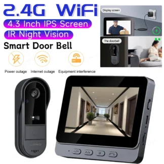 Timbre Visual inalámbrico WiFi para hogar inteligente, videoportero de 4,2 pulgadas, videoportero, cámara de puerta, visión nocturna IR, 2,4G