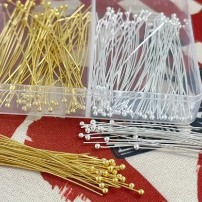 Kit surtido de pines de bola de cobre, 200 Uds., 20/30/40/50mm, suministros para hacer joyas DIY, piezas y accesorios para manualidades de cuentas, juego para Di