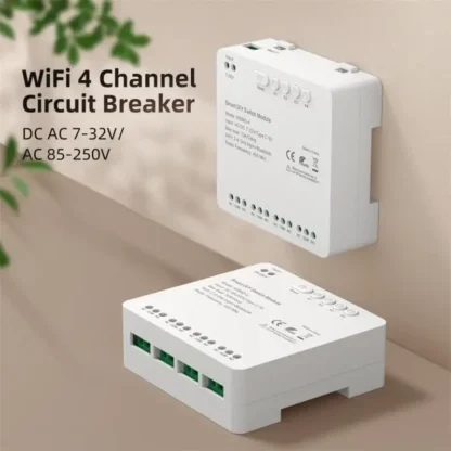Tuya WiFi inteligente aplicación remota inalámbrica Control 4 canales 250V módulo de interruptor de relé de contacto seco, funciona con Alexa Google Home