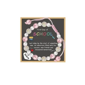 Sam Molly-pulsera rosa con diamantes de imitación para niñas pequeñas, brazalete de corazón dulce para niñas, regalos de cumpleaños, Navidad y Pascua