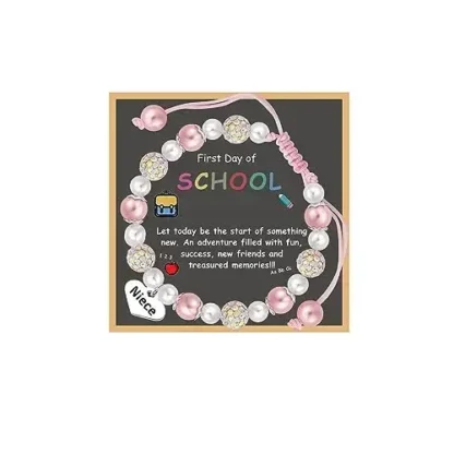 Sam Molly-pulsera rosa con diamantes de imitación para niñas pequeñas, brazalete de corazón dulce para niñas, regalos de cumpleaños, Navidad y Pascua