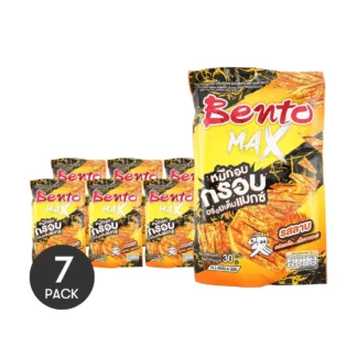BENTO Max-aperitivos de mariscos de calamar crujiente, sabor a Larb, 1,06 oz * 7 paquetes, 7 paquetes