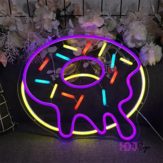 Letrero de neón Led personalizado, decoración de pared de tienda de donuts para el hogar, fiesta de boda, dulces, fondo personalizado, regalo de luz decorativa