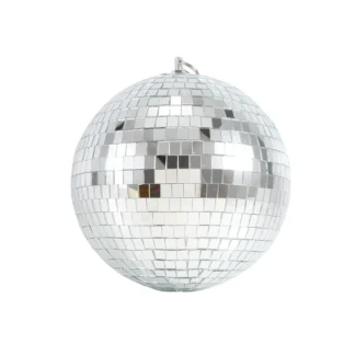 Efecto de iluminación de escenario colorido, 8 pulgadas, 20 cm, espejo de discoteca, bola brillante, decoración navideña plateada