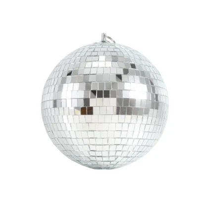 Efecto de iluminación de escenario colorido, 8 pulgadas, 20 cm, espejo de discoteca, bola brillante, decoración navideña plateada