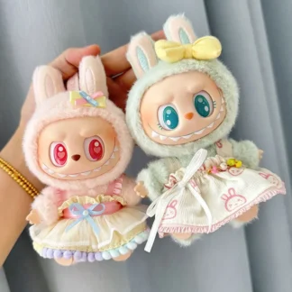 Ropa de muñecas Labubu I II Idol de 17cm, falda de conejo bonita Kawaii, accesorios de vestido, ropa de Corea Kpop Exo, ropa de muñeca de peluche