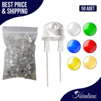 50 Uds F8 sombrero de paja transparente con agua 0,5 W LED transparente rojo verde azul blanco cálido