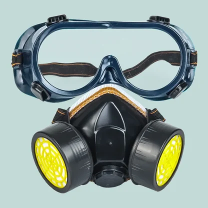 Respirador químico de Gas y polvo con filtros duales, gafas de seguridad para el trabajo, máscara protectora para pulverización Industrial, pintura, vapor orgánico