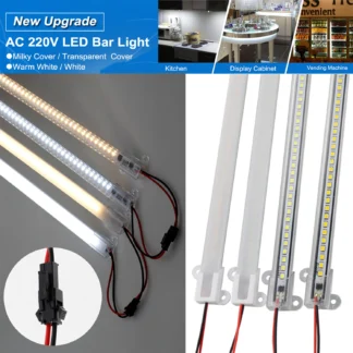 Tira de luces LED rígida AC 220V, alto brillo, 30cm/40cm, SMD, reflector fluorescente LED, barra de tubo, lámpara de exhibición de escaparate industrial