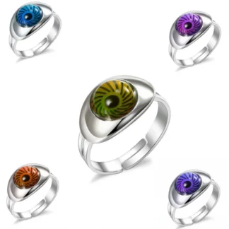 Anillo ajustable de ojos mágicos para hombre y mujer, joyería que cambia de Color, temperatura del estado de ánimo, regalo