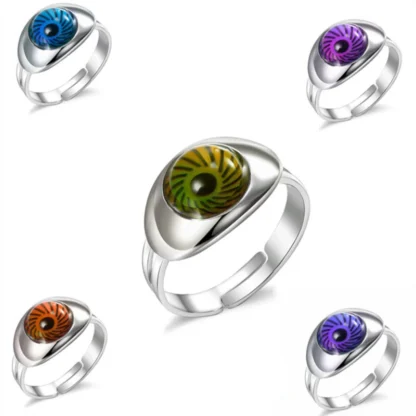 Anillo ajustable de ojos mágicos para hombre y mujer, joyería que cambia de Color, temperatura del estado de ánimo, regalo