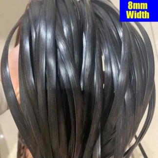 Rollo de Material de mimbre sintético plano degradado negro en relieve profundo, 8mm, 500g, reparación de punto hecha a mano, silla, mesa, cesta, decoración de botellas