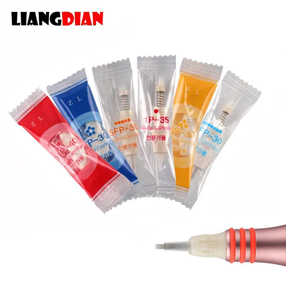 Agujas desechables de cartucho para tatuaje, 9mm, 30/50/100 piezas, para máquina Charmant, cejas, labios, maquillaje permanente