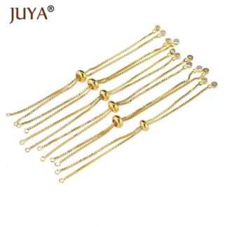 Cadena de conexión ajustable de dos bucles para hacer joyas diy pulseras accesorios 10 Uds al por mayor