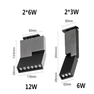Luz de pista LED de 6W y 12W, tienda de ropa, sala de exposición, foco para el hogar, carril de techo, accesorio de sistema de iluminación puntual