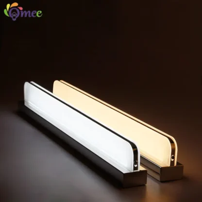 La más nueva luz de maquillaje para baño, luz LED para espejo, luz para gabinete de baño, luz de tocador de maquillaje, lámpara de espejo cromada en blanco y negro para pared