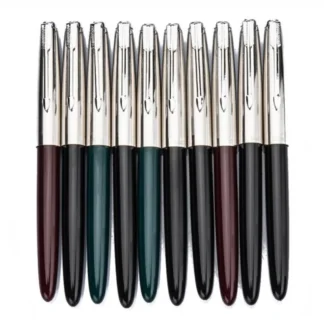 Juego de pluma estilográfica clásica Hero 616, tapa de acero inoxidable, calidad auténtica, bolígrafo de tinta Extra fino 0,38, suministros para regalo de escritura, 10 Uds.