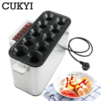 110V 220V 10 agujeros comercial antiadherente huevo horneado fabricante de salchichas Hotdog máquina para hornear rollo de huevo tortilla maestro lavable