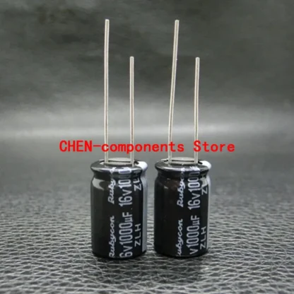 RUBYCON-condensador ZLH 16V1000UF P5MM 10x16mm, alta frecuencia, baja resistencia, larga vida, 1000uF/16v, 105 grados, 1000UF, 16V, 10 piezas