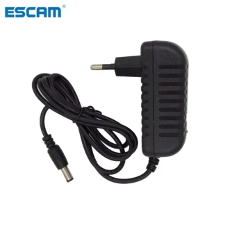 Fuente de alimentación de 12V y 2a, adaptador de corriente CA/CC para sistema de cámaras CCTV de seguridad, convertidor NVR DVR, cargador de enchufe estadounidense/europeo, adaptador ESCAM