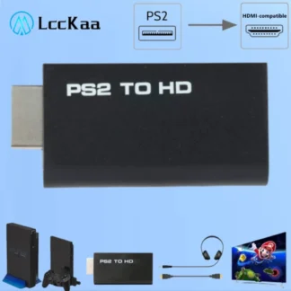 Convertidor compatible con PS2 a HDMI, adaptador de Audio y vídeo Full HD 480i/480p/576i con salida de Audio de 3,5mm para todos los modos de visualización de PS2
