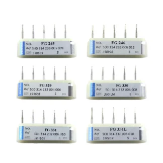Fresas dentales de carburo de tungsteno, 8 tamaños, corte liso, molienda de odontología, alta velocidad, eliminación de herramientas de Metal, 5 unidades por lote