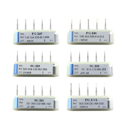 Fresas dentales de carburo de tungsteno, 8 tamaños, corte liso, molienda de odontología, alta velocidad, eliminación de herramientas de Metal, 5 unidades por lote
