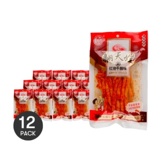 Fan tian wa-bocadillo de trigo picante, 4,79 oz x 12 paquetes, Braga de ternera, sabor Latiao, 12 paquetes