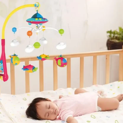 Luces móviles para cuna Musical de bebé, función de proyector, cama Musical para niños, juguete colgante con Control remoto, decoración para guardería