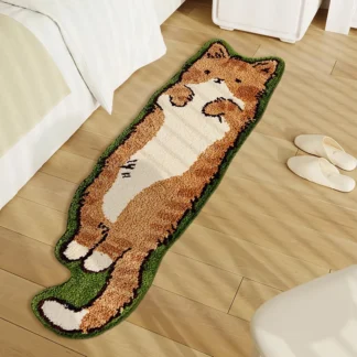 Alfombra de gato capitoné de dibujos animados, alfombra lavable suave antideslizante de forma Irregular para dormitorio, baño, decoración para sala de estar