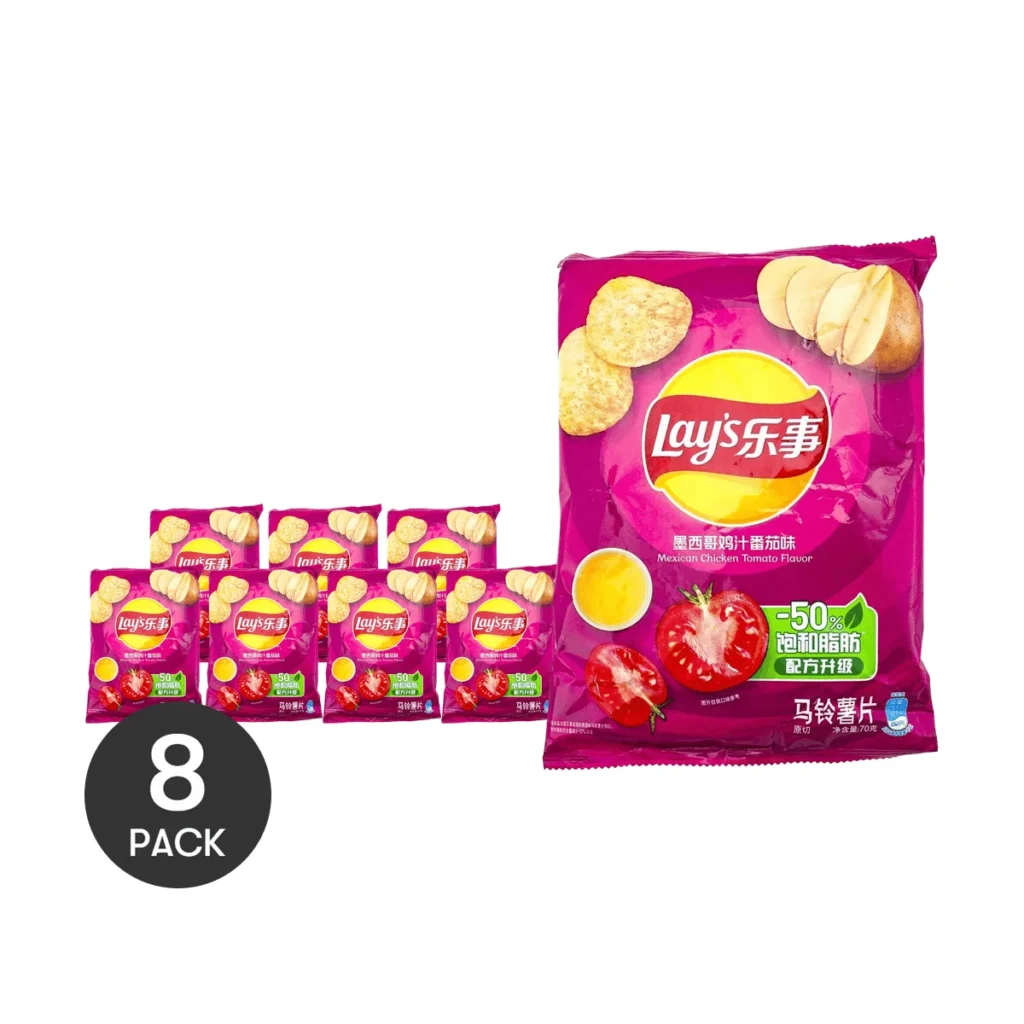 Patatas fritas de pollo, tomate mejicano de Lay's, 2,46 oz * 8 paquetes, 8 paquetes