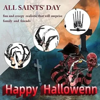 N99r dedos articulados de halloween, dedos falsos aterradores, manos de esqueleto, accesorios de garra de fantasma de terror realista, guante de dedo para Cosplay