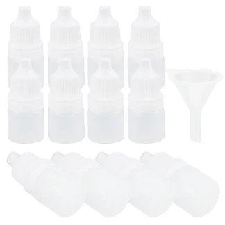 12 Uds. Botellas cuentagotas exprimibles vacías blancas de 3ml, contenedores de líquidos para ojos pequeños rellenables reutilizables, Pippets portátiles a prueba de fugas