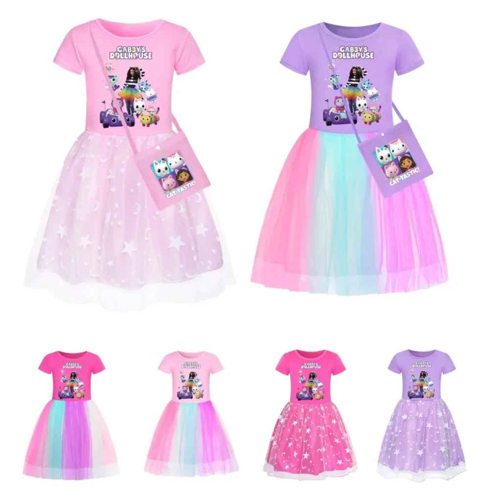 Ropa de Gabby Doolhouse para niña, vestido de gato, manga corta, Princesa, verano, 11 a 12