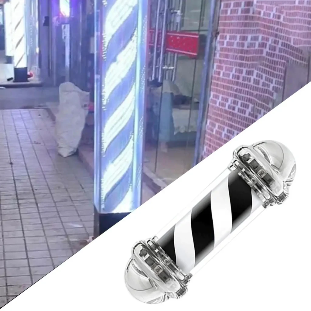 Luz de poste de barbero para peluquería clásica, impermeable, letrero abierto para salón de peluquería al aire libre