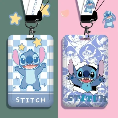 Portatarjetas con insignia de identificación de punto de dibujos animados, cordón de Disney, funda para tarjetas de puerta para niña, correa para el cuello, tarjetero para niño, accesorios para credenciales