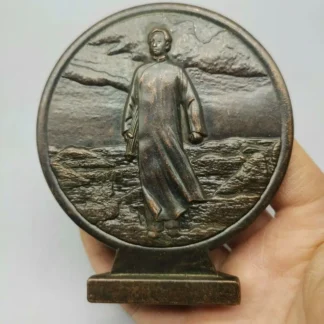 Medalla Conmemorativa de bronce del presidente Mao, decoración del hogar para la visita a Anyuan