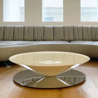 Mesa de centro con suspensión de cono de metal estilo crema roja de red Mesa de centro artística