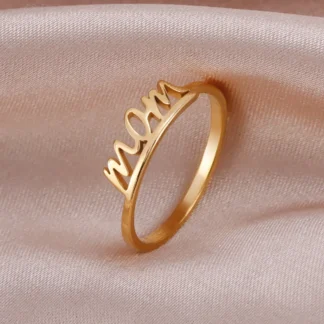 Cazador mamá anillos para mujer anillos de dedo de acero inoxidable 2025 joyería cumpleaños regalo del día de la madre aniversario al por mayor