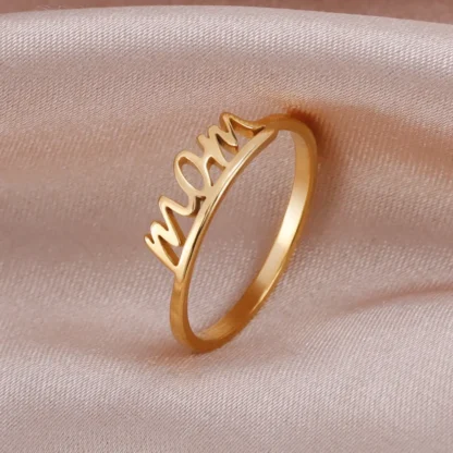 Cazador mamá anillos para mujer anillos de dedo de acero inoxidable 2025 joyería cumpleaños regalo del día de la madre aniversario al por mayor