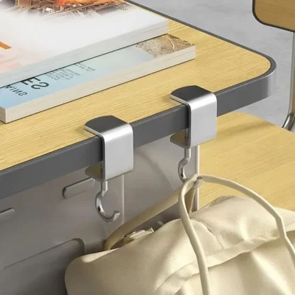 1/2/4 piezas 360 ° Ganchos de mesa giratorios de acero: instalación desmontable y no destructiva para escritorios de oficina, dormitorios escolares