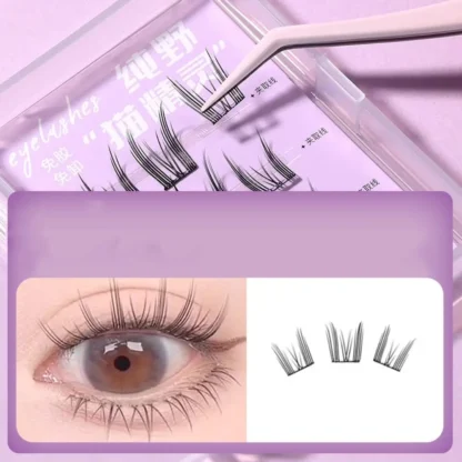 Dulce autoadhesivo grapadores de pestañas maquillaje adhesivo reutilizable pestañas postizas DIY pegamento de larga duración sin pestañas postizas mujeres/niñas