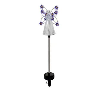 AA81-luces solares de Ángel a prueba de agua, luces de paisaje de hadas de Ángel para exteriores, luces LED solares transparentes con enchufe de tierra, decoración