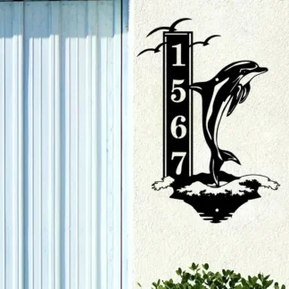 Delfines de Metal personalizados, infracción completa y gavullos, vacaciones voladoras, dirección de Condo para el hogar, bienvenida, decoración artística al aire libre, playa